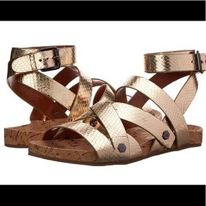 Rebecca Minkoff Gold Tristan Gladiator Sandals